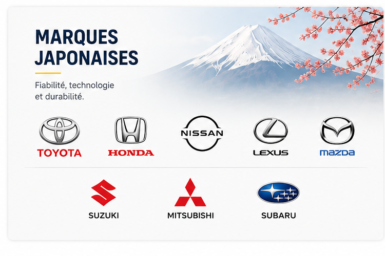 Clés de voiture pour marques japonaises à Genève et Vaud : Toyota, Honda, Nissan, Lexus, Mazda, Suzuki, Mitsubishi et Subaru